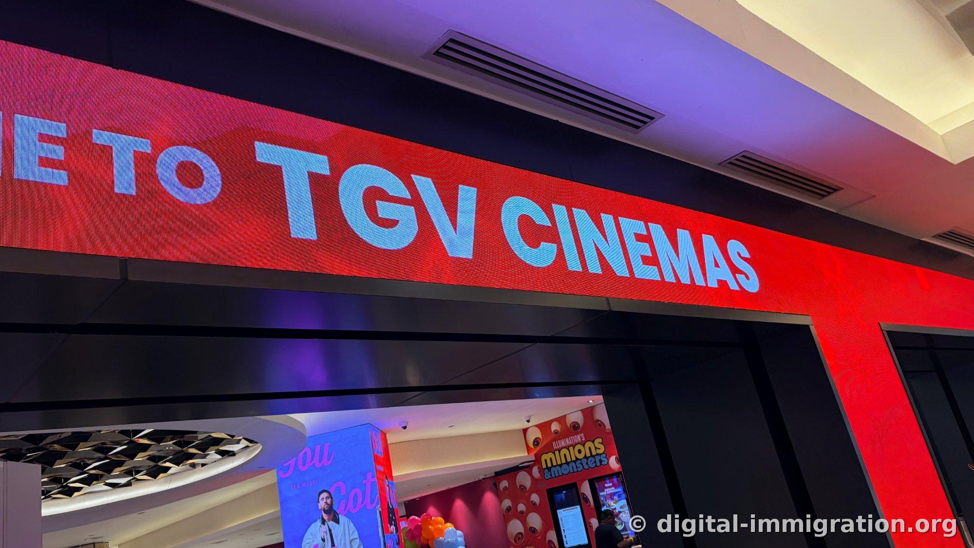 TGV Cinemas entrance. Just above the luxury floor, but the atmosphere is completely different.
